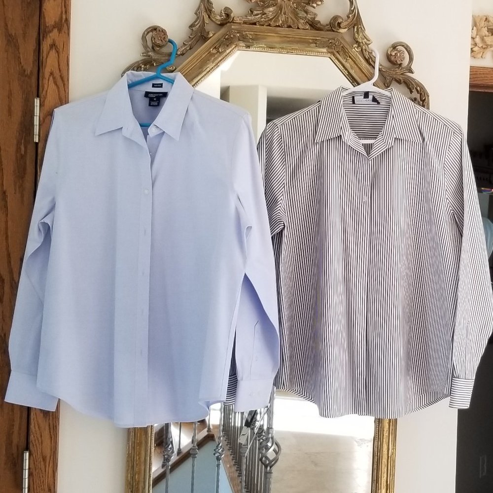 Set of 2 Jones New York Cotton Shirts M - New